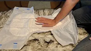 Abena M4 adult diaper ASMR, opening a bag of adult diapers.
