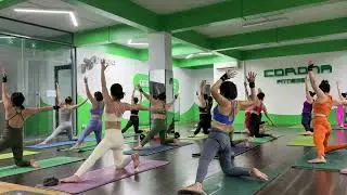 Sitting and side twisting yoga sequence vietnam @vickysinghyogi27225 