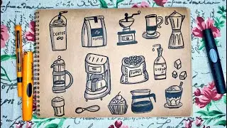 Coffee and Tea DOODLES | Как рисовать ЧАЙ и КОФЕ