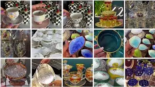 Fancy Crockery items Made in Turkish Glass set & water set & cool set & Teacups New designs crockery