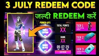 FREE FIRE PRO LEAGUE DREAM TEAM REDEEM CODE 3 JULY | FREE FIRE POWER UP REDEMPTION REDEEM CODE DAY 3
