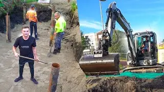 DE TUIN UITGRAVEN VOOR HET ZWEMBAD!