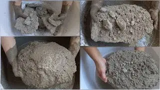 ASMR crunchy gritty big slabs chunks bars crumbling in water dry dipping asmr cement satisfying asmr