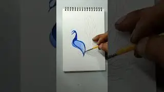 peacock water colour modern painting