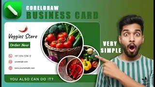 🌿 Veggies Store Visiting Card Design in CorelDRAW | Creative Business Card Tutorial