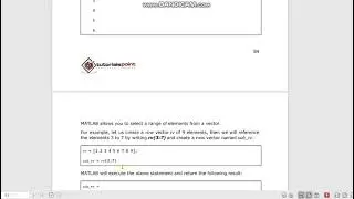 Vectors & Referencing Elements and  Operation  In Matlab
