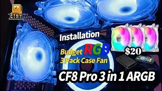 Установка вентилятора DarkFlash CF8 Pro 3 в 1 120 мм с адресуемой ...