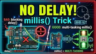 Non-Blocking LED Blink in Arduino 🔥 | Using millis() Instead of delay() #embedded #arduino