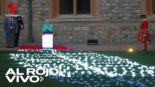 Reina Isabel encabeza iluminación del faro principal del Jubileo en el Palacio de Buckingham