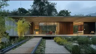 Modern One-Story Concrete Houses with Balanced Proportions
