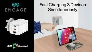 Engage 65W Dual USB-C + USB-A Power Adapter With 180 Degree Rotating Plug (English)