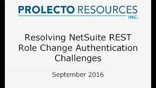 Prolecto: устранение проблем аутентификации NetSuite RESTLet Change Role