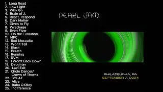 Pearl Jam September 7, 2024 Philadelphia Pennsylvania Full Show LIVE Music Concert Set Alternative