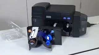 Fargo DTC1500 - How to load the DTC1500 print ribbon - sales@easybadges.com