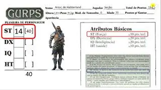 #1a  Descomplicando GURPS. Criação de personagens. Atributos básicos. Guerreiro medieval humano. RPG