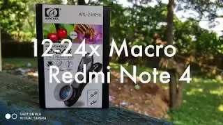 Apexel 12x-24x Super Macro Phone Lens with Redmi Note 4 [Lens On]