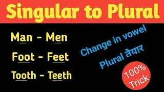 Irregular Plural Nouns  l एकवचन से बहुवचन । vowels बदलो और Plural बनाओ । #singulartoplural #plurals