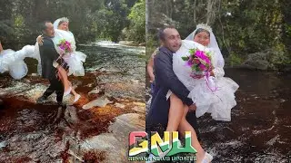 Love Knows No Boundaries Crossing Karisparu Creek Becomes a Symbolic Threshold for Newlyweds