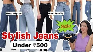 Amazon Jeans Haul under 500 | Amazon Trousers Haul | High Waisted Wide Leg 😍 #amazon #amazonfinds
