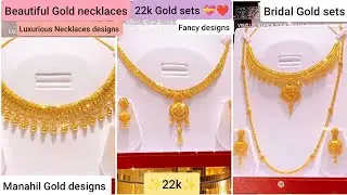 #2025 #trending bridal Gold necklaces with weight and price|Light weight Gold necklaces designs ❤️💐💖