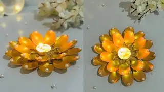 Diwali decoration idea || DIY Candle holder || Candle holder with spoon || Handmade candle holder