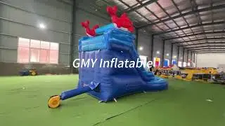 Inflatables Commercial Blue Water Slide with Pool Rental Business for Kids GMY Inflatables