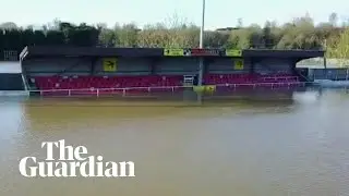 Football pitch inundated as River Severn floods parts of Worcestershire