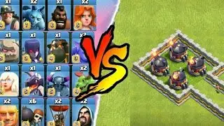4x Roaster vs All Troops-Town Hall & Builder Base
