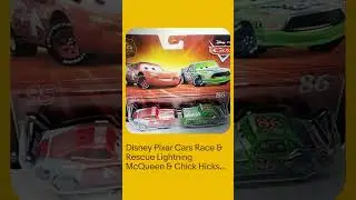 Disney Pixar Cars Race & Rescue Lightning McQueen & Chick Hicks 2 pack New