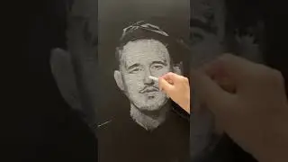 Magic chalk art portrait #shorts #chalkart #chalkboard #blackboard