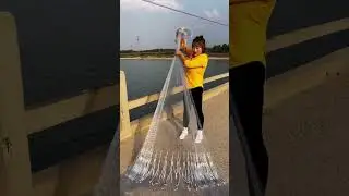 Cast Net in Cambodia  Throw Fishing Net at South East of Cambodia 9