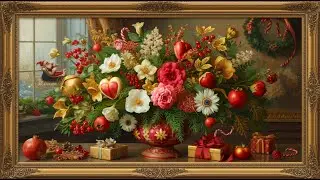 Vintage Joyful Holiday Vibe Framed Art | 4K Ultra HD | TV Wallpaper Background