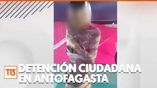 Detención ciudadana en Antofagasta: Hombre fue retenido con cinta de embalaje en un poste
