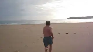 Swimming Three Cliffs Bay on the beautiful Gower coast, south wales, in October