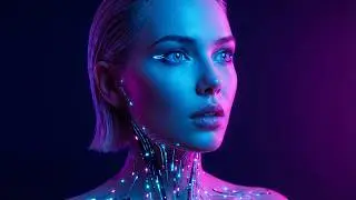 [4K] NOVA: Futuristic AI Screensaver | 1 Hour Neon Tech Ambience | Crystal Slice Studio