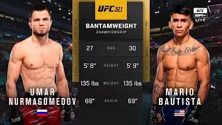 🔴 UFC 321: Умар Нурмагомедов vs Марио Баутисты | Полный бой и лучшие моменты | Бой в легчайше...