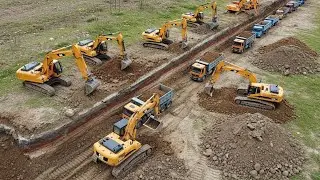 Mega RC Candy Factory Build with Excavators and Dump Trucks