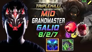 GrandMaster Галио MID vs Ли Син - Galio LOL Вечный холод Хищник - KR 11.12