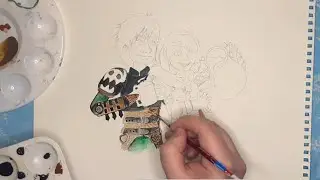 MY FIRST ART PROJECT OF 2026- watch me paint Astrid and Hiccup with their Yaknog drinks.