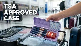 Insulin Travel Case - Built-in Sharps Dispenser TSA Approved Diabetic Pen Storage for Ozempic Plus