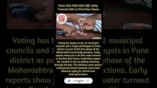 Pune Local Body Polls 2025: Voting Begins with 20% Turnout in Initial Hours