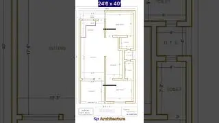 24'6 x 40'0 2bhk house plan | 950 sq.ft house plan #houseplan#housetour#shorts#interiordesign#house