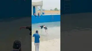 10 flips best moves Gymnastic viral technique swimming pool water parkour restaurant #backflip