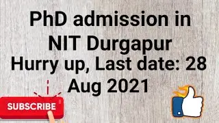 PhD admission in NIT july 2021