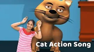 Cat Song For Babies | Cat Action Song | Cat Rhyme With Actions | Animal Songs For Kids | Poems