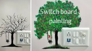 switch board painting / switch board tree painting / switch board painting ideas / acrylic painting