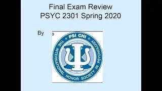PSI BETA PSYC 2301 FINAL EXAM REVIEW GENERAL PSYCHOLOGY