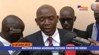 AGATHON RWASA ARASIGURA IGITUMA YINJIYE MUNZEGO.