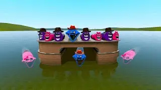 ALL HUNGRY WORMS FROM ROBLOX IN WATER ON GM FLATGRASS