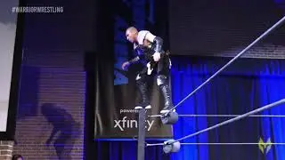 Hijo Del Vikingo Dives Off Of a Wall At Warrior Wrestling 27